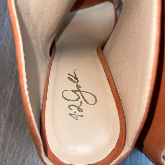 42 GOLD Women's 42 Gold Suede Linx Slide Rectangular Heel Orange 10M - Picture 9 of 15